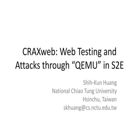 CRAXweb: Automatic web application testing and attack generation