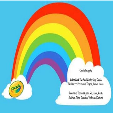 Crayola Pitch Presentation - XM Activation