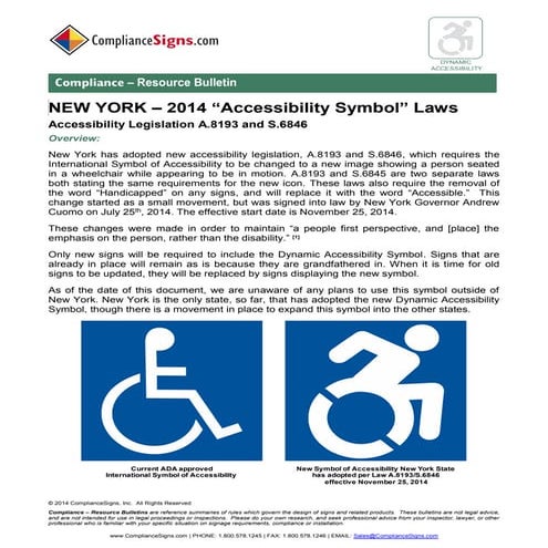 New York Accessibility Symbol Laws
