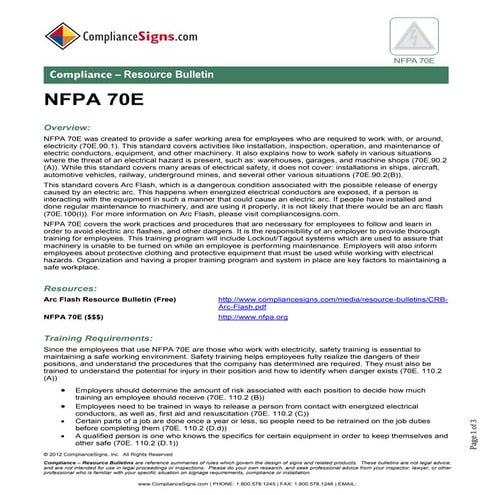 NFPA 70E Electrical Safety Resources