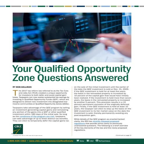 Your Qualified Opportunity Zone Questions Answered