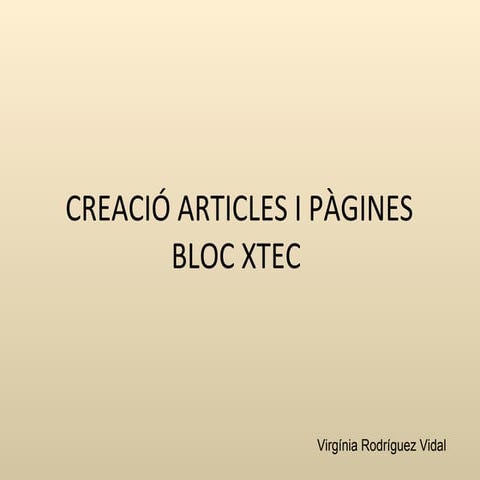 Creació articles i pàgines