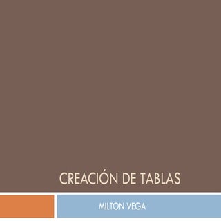 Creación de tablas