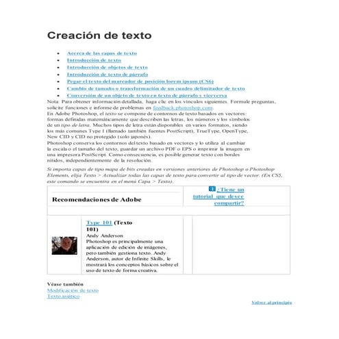 Creación de texto