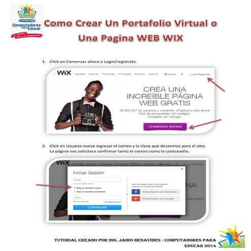 Creación de Portafolio WIX