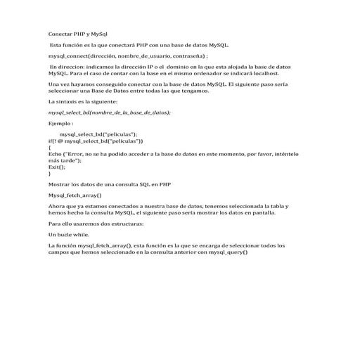 Creacion y utilizacion de consultas simples php