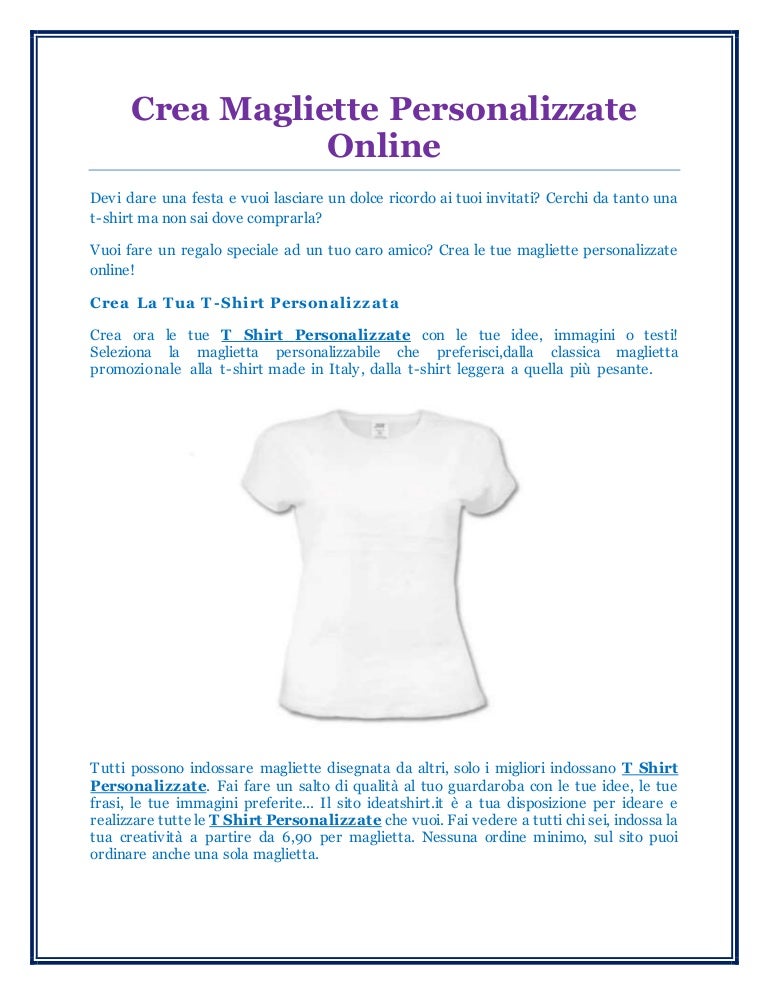 crea magliette