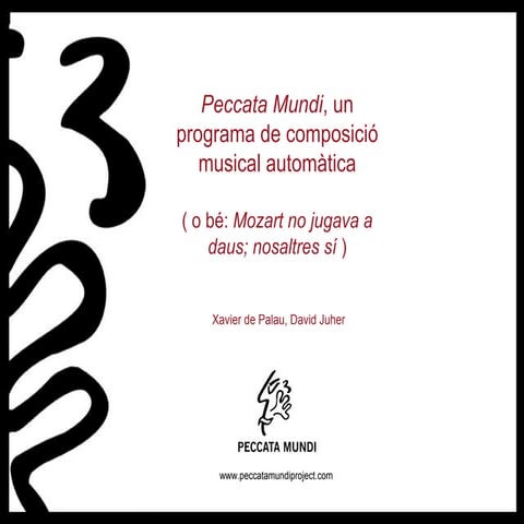 Peccata Mundi: un programa de composició musical automàtica