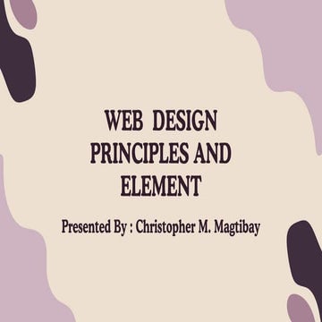 Web Design Principle and elements in ICTPT