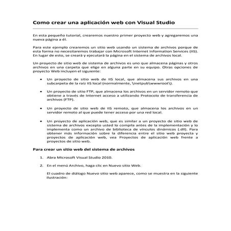 Crear un proyecto de sitio web y una pagina web