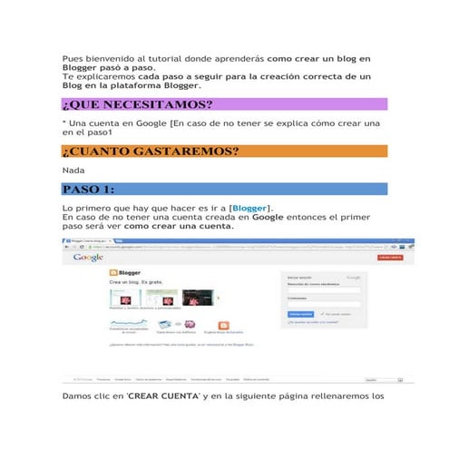 Crear blogger