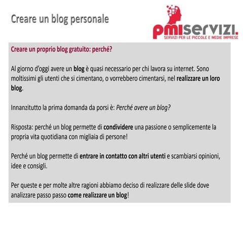 Creare un blog gratuito