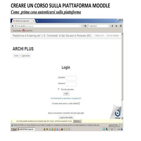 Creare un corso sulla piattaforma moodle