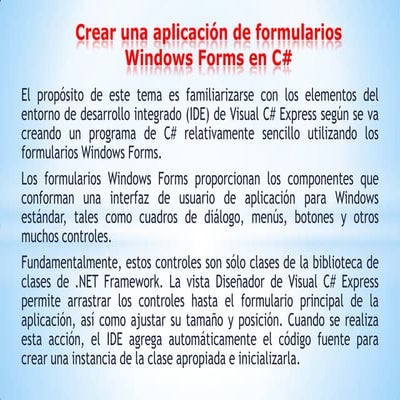 Crear una aplicación de formularios windows forms