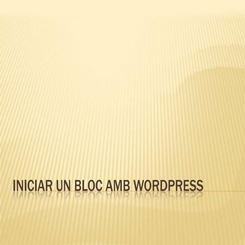 Crear un Bloc amb WordPress