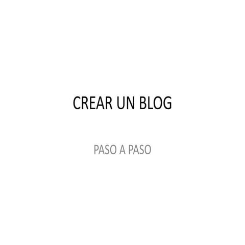 Crear Un Blog