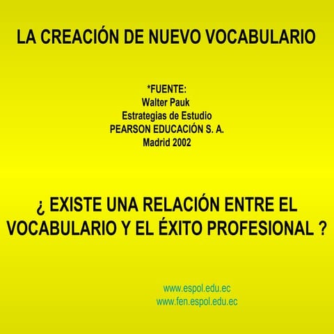 Crear vocabulario