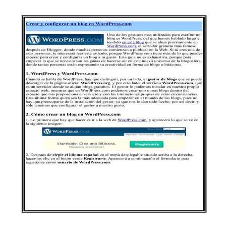 Crear Y Configurar Un Blog