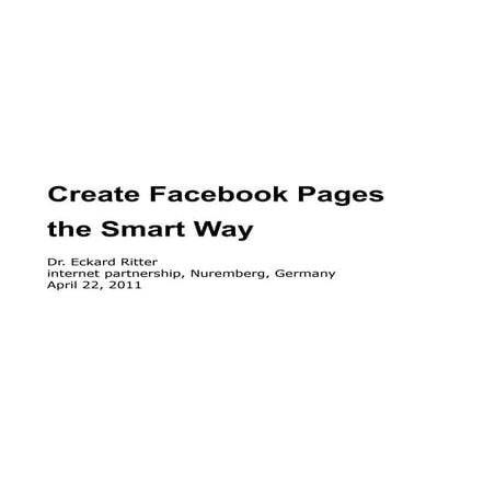 Create Facebook Pages