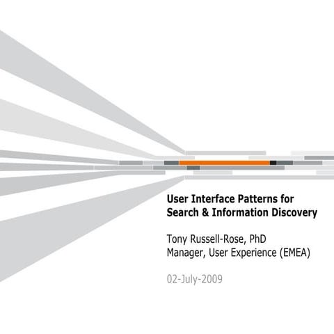 UI Design Patterns for Search & Information Discovery