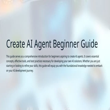 AI Agent Beginner Guide for the working Professional