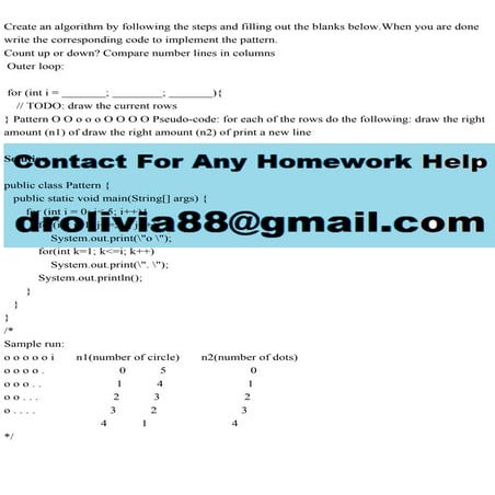 Create an algorithm by following the steps and filling out the blank.pdf