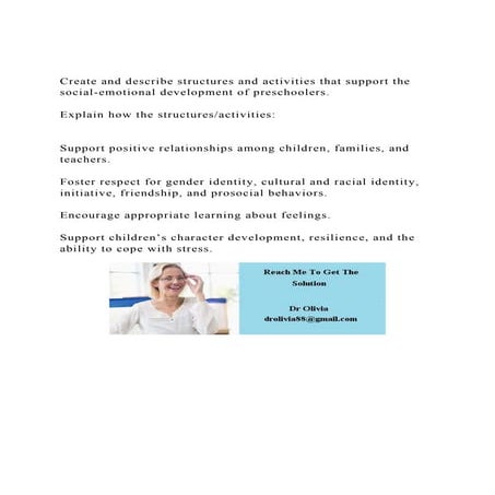 Create and describe structures and activities that support the s | DOCX