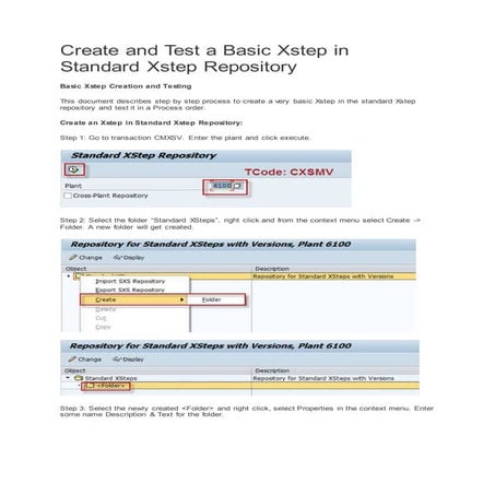 Create SAP Xstep - SAP PP-PI | PDF