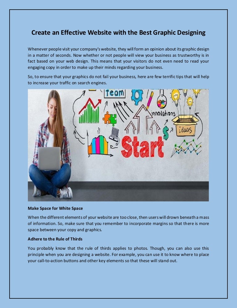 Create an effective website with the best graphic designing