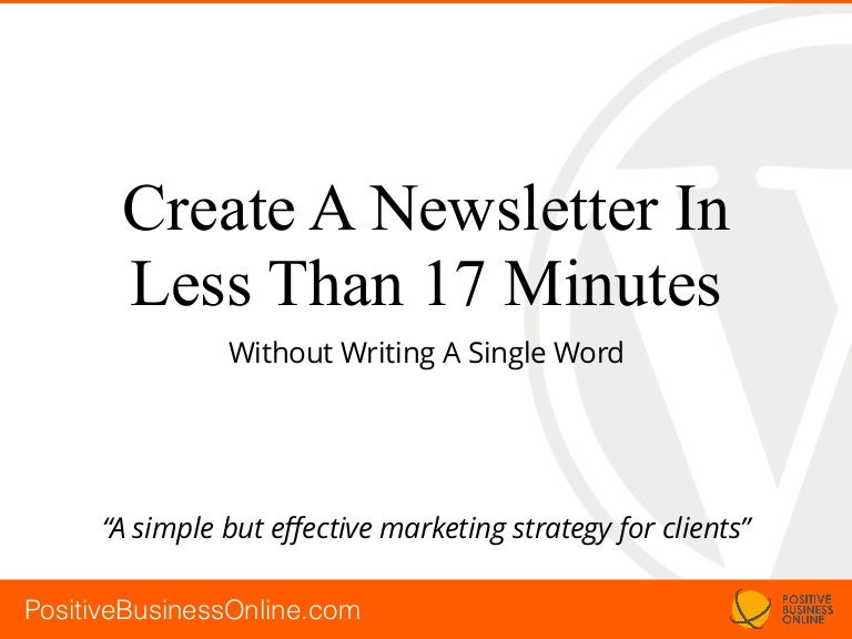 create a newsletter in