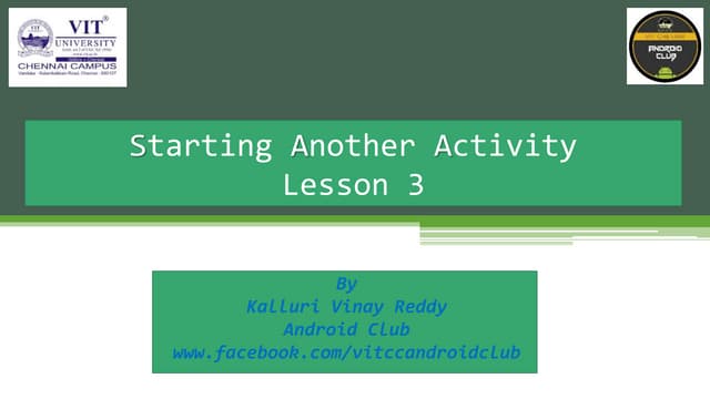 Create an other activity lesson 3