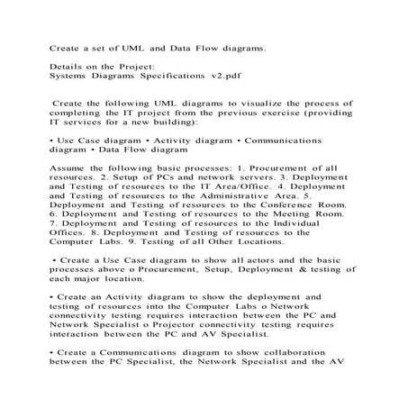 Create a set of uml and data flow diagrams. details on the proje | DOCX ...