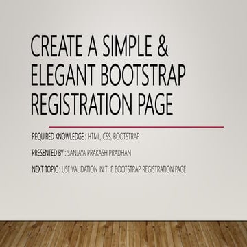 Create a simple and elegant bootstrap registration page