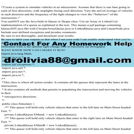 Create a system to simulate vehicles at an intersection. Assume th.pdf