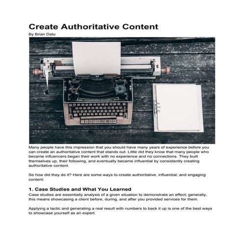 Create Authoritative Content