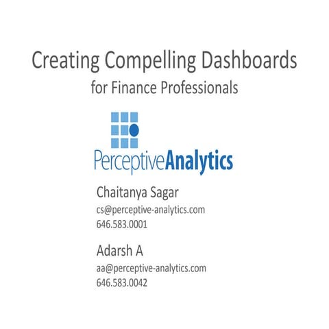 Create Compelling Dashboards for Finance Professionals
