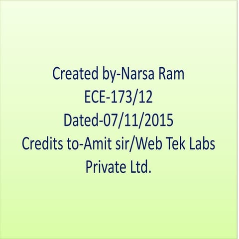 Created by narsa ram