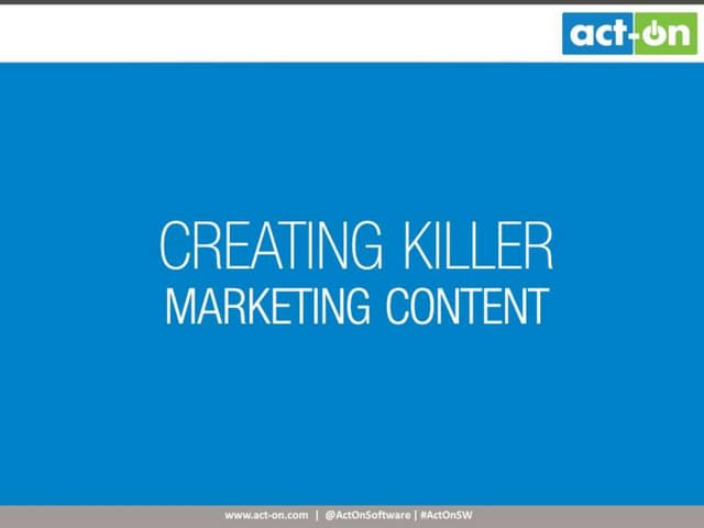 Creating Killer Marketing Content