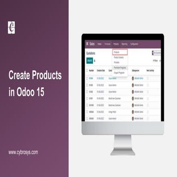 Create Products in Odoo 15 