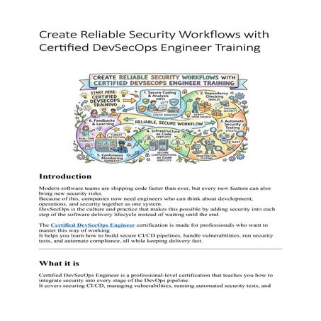 Create Reliable Security Workflows with Certified DevSecOps Engineer ...