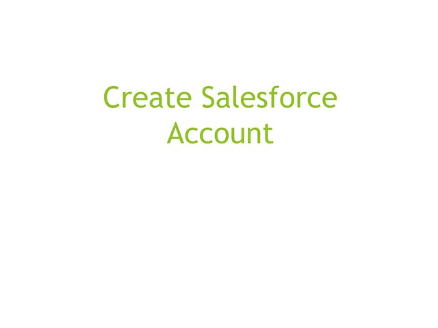 Create salesforce account