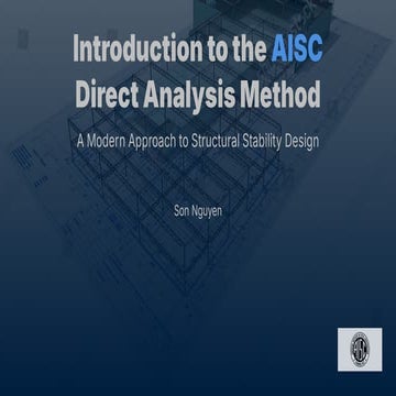 Create slides about AISC direct analysis method.pdf