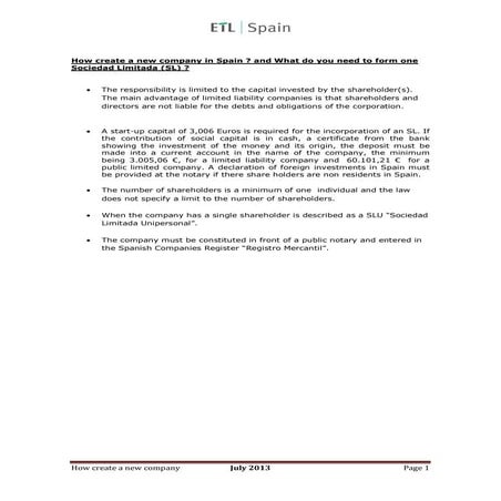 10 Steps to Create a Company in Spain