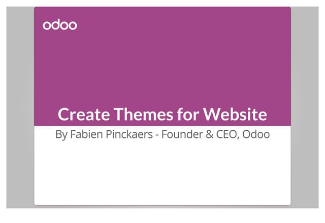 Odoo - Create themes for website