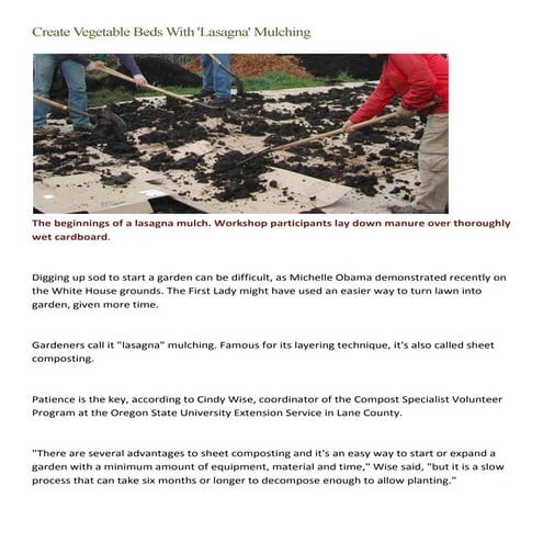 Create Vegetable Beds With Lasagna Mulching