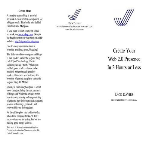How to Create Your Web 2.0 Presence 2 Hours Or Less!