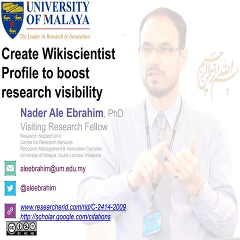 Create Wikiscientist Profile to boost research visibility