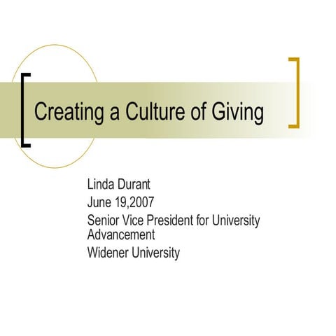 Creating A Culture Of Giving