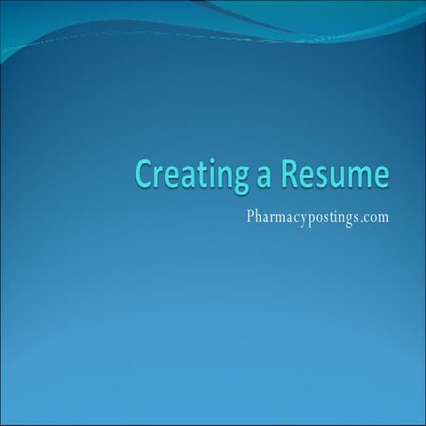 Creating A Resume
