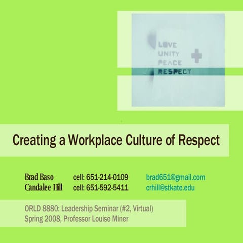 Creating A Workplace Culture Of Respect And Trust